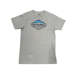 Patagonia T-Shirt Men's Medium Short Sleeve Slim Fit Crew Neck Gray Ventura CA